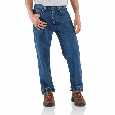 Carhartt Relaxed-Fit Straight-Leg Flannel lined Jean #B21