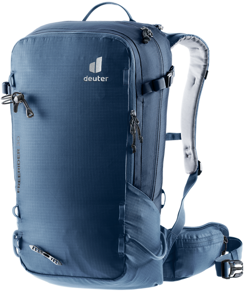 deuter modular gear strap Deuter Freerider 30 The Freerider pack has clever winter-specific details like access to the main compartment via a fully opening back panel. This gives you good oversight of the contents and it