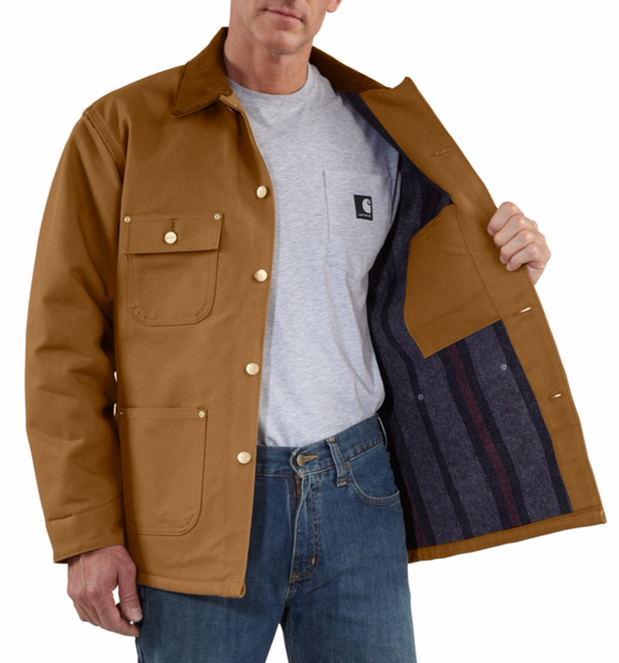 Carhartt men's duck chore top coat blanket lined c001
