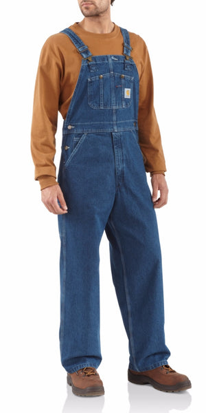 CARHARTT R07 BIB Overalls Men Tag Missing Approx Meas 48 To 50x29 Denim  Distress $49.99 - PicClick