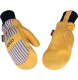 Kinco Lined Grain Pigskin Leather Palm Mittens with Knit Wrist