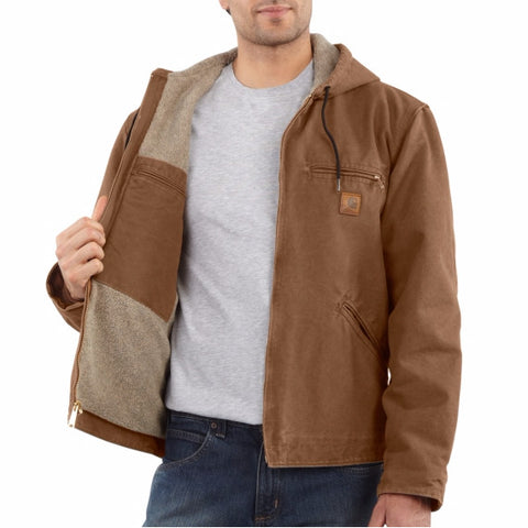 Carhartt Relaxed Fit Washed Duck Sherpa-Lined Jacket #104392 (J141)