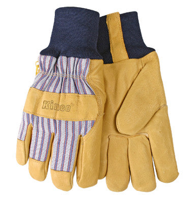 Kinco Lined Grain Pigskin Leather Palm Gloves with Knit Wrist - Hilton's Tent City